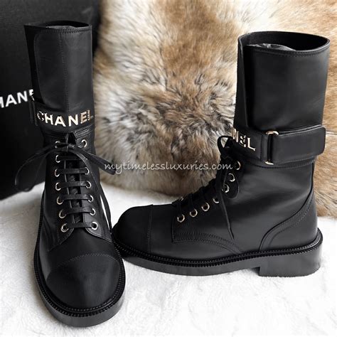 chanel lacey shoe|Chanel combat boots.